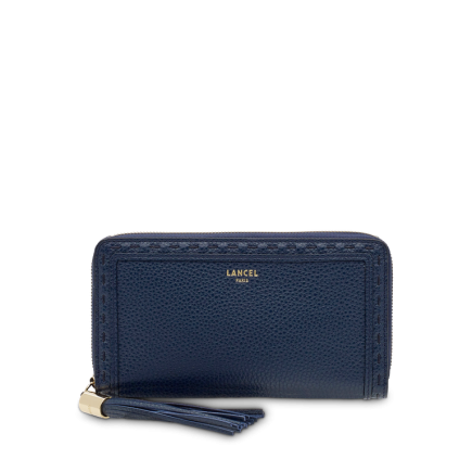 COMPAGNON LONG ZIPPÉ PREMIER FLIRT BLEU PÉTROLE LANCEL