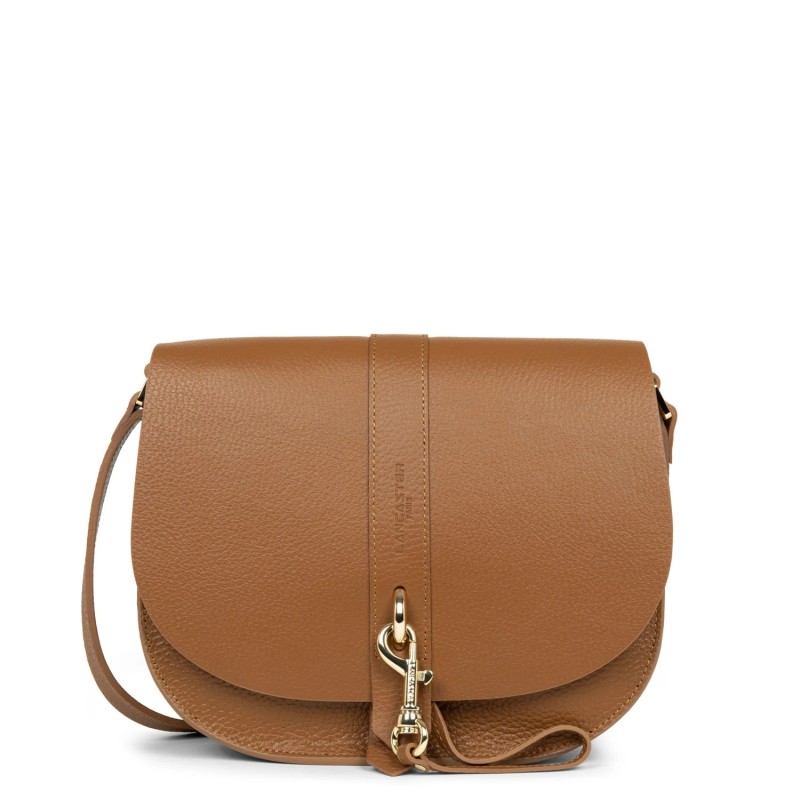 SAC BESACE FOULONNÉ DOUBLE HOOK CAMEL IN ORANGE LANCASTER