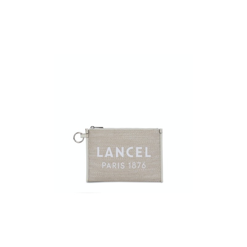 POCHETTE ZIPPÉ LANCEL TOTE NATUREL ET BLANC