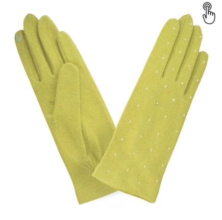 GANTS TACTILES TAILLE UNIQUE STUDS ALL OVER LIME GLOVE STORY