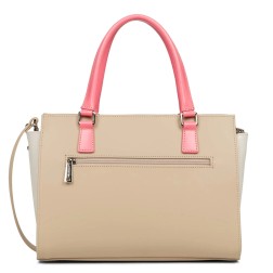 SAC CABAS SMOOTH BEIGE FONCÉ/ÉCRU/ROSE FONCÉ LANCASTER