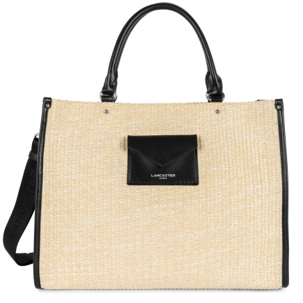 SAC CABAS MAIN ACTUAL MINI OSIER BEIGE/NOIR LANCASTER