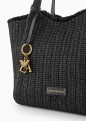 SAC CABAS EN PAILLE TRESSÉ NOIR EMPORIO ARMANI