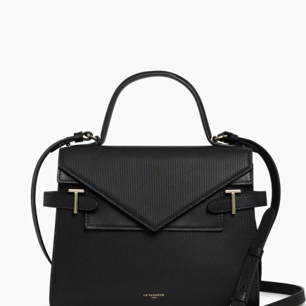 SAC À MAIN DOUBLE RABAT ÉMILIE NOIR LE TANNEUR