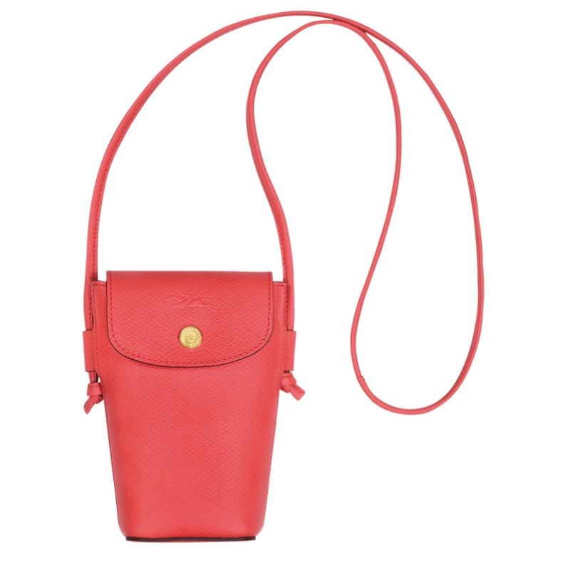 LONGCHAMP ÉPURE POCHETTE TÉLÉPHONE AVEC CORDON FRAISE