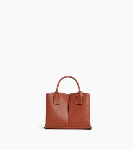 PETIT SAC CABAS ÉLÉNA MARRON ACAJOU LE TANNEUR