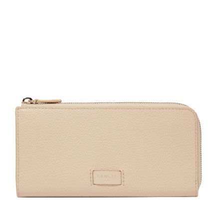 PORTEFEUILLE ZIPPÉ NINON CAPPUCCINO/DORÉ LANCEL