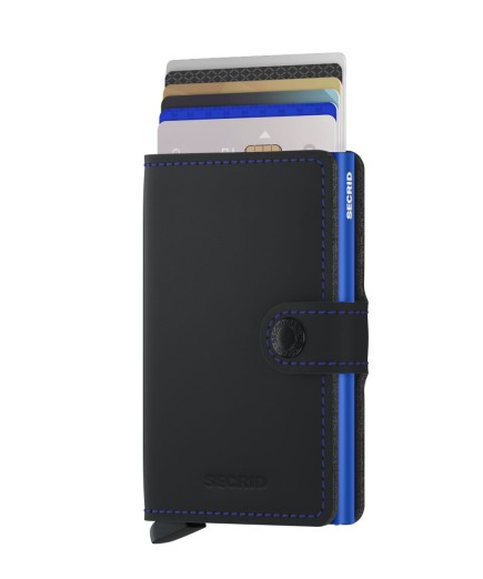 PORTE CARTES MINIWALLET MATTE NOIR & BLEU SECRID