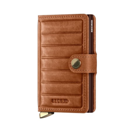 PORTE CARTES MINIWALLET SECRID EMBOSS LINES COGNAC