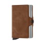 PORTE CARTES TWINWALLET VINTAGE COGNAC & ARGENT SECRID PORTE CARTES TWINWALLET VINTAGE COGNAC & ARGENT SECRID