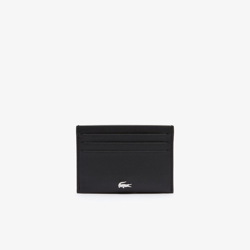 PORTE-CARTES FITZGERALD EN CUIR NOIR LACOSTE