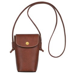 LONGCHAMP ÉPURE POCHETTE TÉLÉPHONE AVEC CORDON BRUN