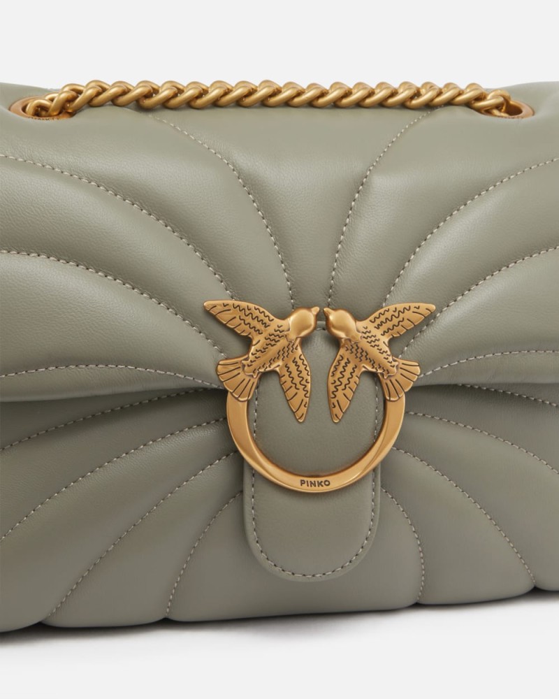GRAND SAC PORTÉ ÉPAULE CLASSIC LOVE BAG PUFF BUTTERFLY VERT SAUGE