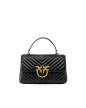 SAC PORTÉ MAIN CLASSIC LADY LOVE BAG PUFF CHEVRON NOIR/DORÉ PINKO