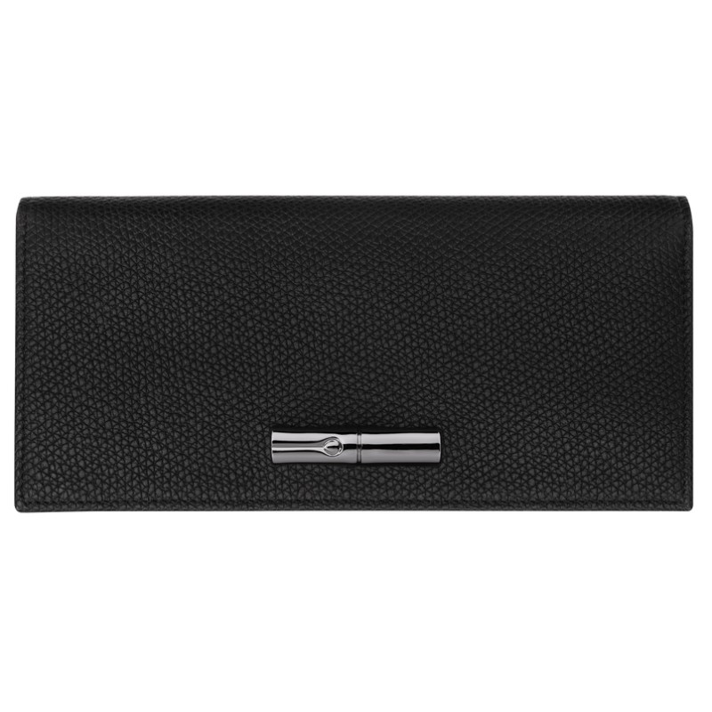 LONGCHAMP LE ROSEAU PORTEFEUILLE LONG À RABAT NOIR LONGCHAMP LE ROSEAU PORTEFEUILLE LONG À RABAT NOIR