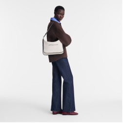 LONGCHAMP ESSENTIAL TOILE SAC BANDOULIÈRE S ÉCRU