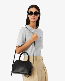 PETIT SAC BUGATTI CHANTACO EN CUIR NOIR LACOSTE