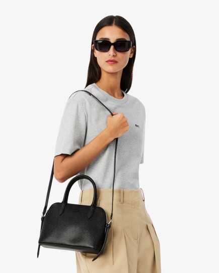 PETIT SAC BUGATTI CHANTACO EN CUIR NOIR LACOSTE