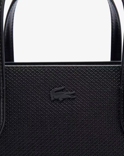 PETIT SAC À MAIN CHANTACO EN CUIR NOIR LACOSTE
