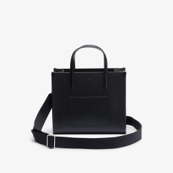 PETIT SAC À MAIN CHANTACO EN CUIR NOIR LACOSTE