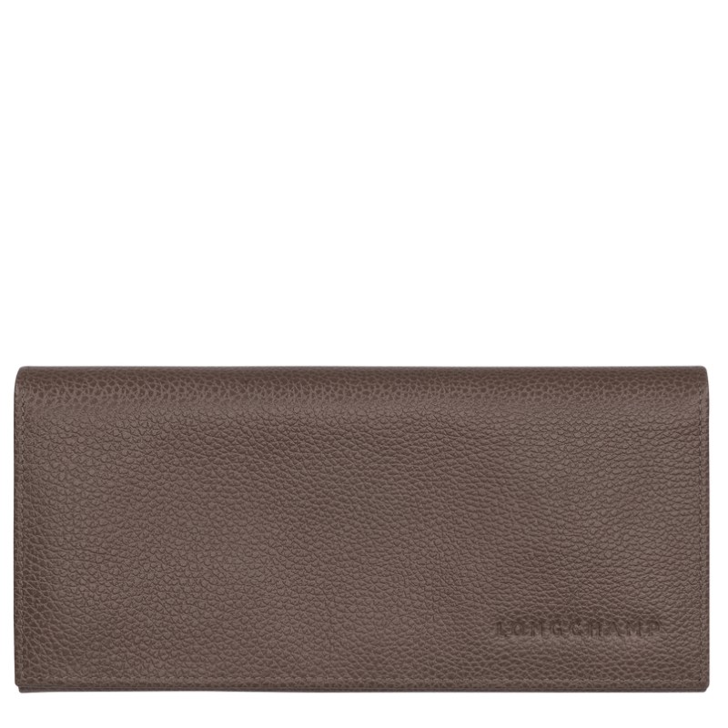 LONGCHAMP LE FOULONNÉ PORTEFEUILLE LONG À RABAT TAUPE