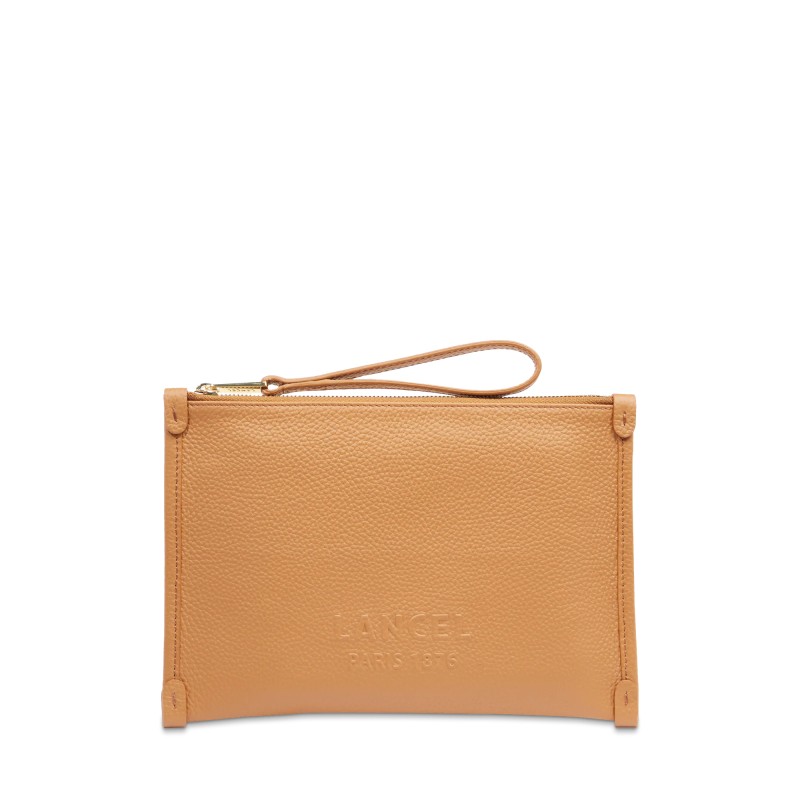 POCHETTE ZIPPÉ S AVEC DRAGONNE JOUR DE LANCEL CAMEL POCHETTE ZIPPÉ S AVEC DRAGONNE JOUR DE LANCEL CAMEL