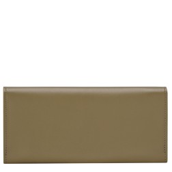 LONGCHAMP LE ROSEAU SLEEK PORTEFEUILLE LONG À RABAT OLIVE