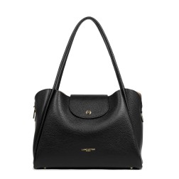 SAC CABAS ÉPAULE IDA DOUBLE NOIR IN NUDE LANCASTER