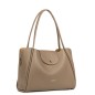 SAC CABAS ÉPAULE IDA DOUBLE TAUPE IN OR LANCASTER