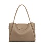 SAC CABAS ÉPAULE IDA DOUBLE TAUPE IN OR LANCASTER