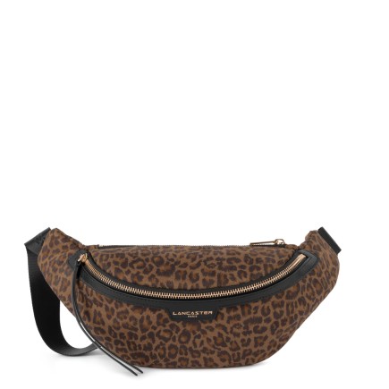SAC BANANE ZIPPÉ JUNGLE CAMEL LÉOPARD LANCASTER