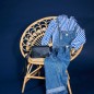 SAC TROTTEUR BLEU MER LANCASTER X ZOÉ EN CUIR DE VACHETTE RECYCLÉ