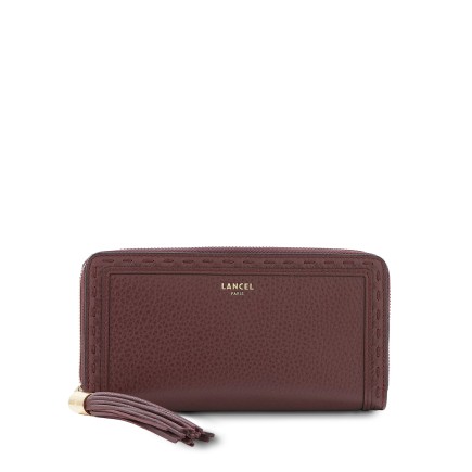 COMPAGNON LONG ZIPPÉ PREMIER FLIRT CASSIS LANCEL