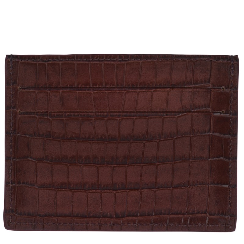LONGCHAMP POCKET FAÇON CROCO PORTE-CARTES MOKA LONGCHAMP POCKET FAÇON CROCO PORTE-CARTES MOKA
