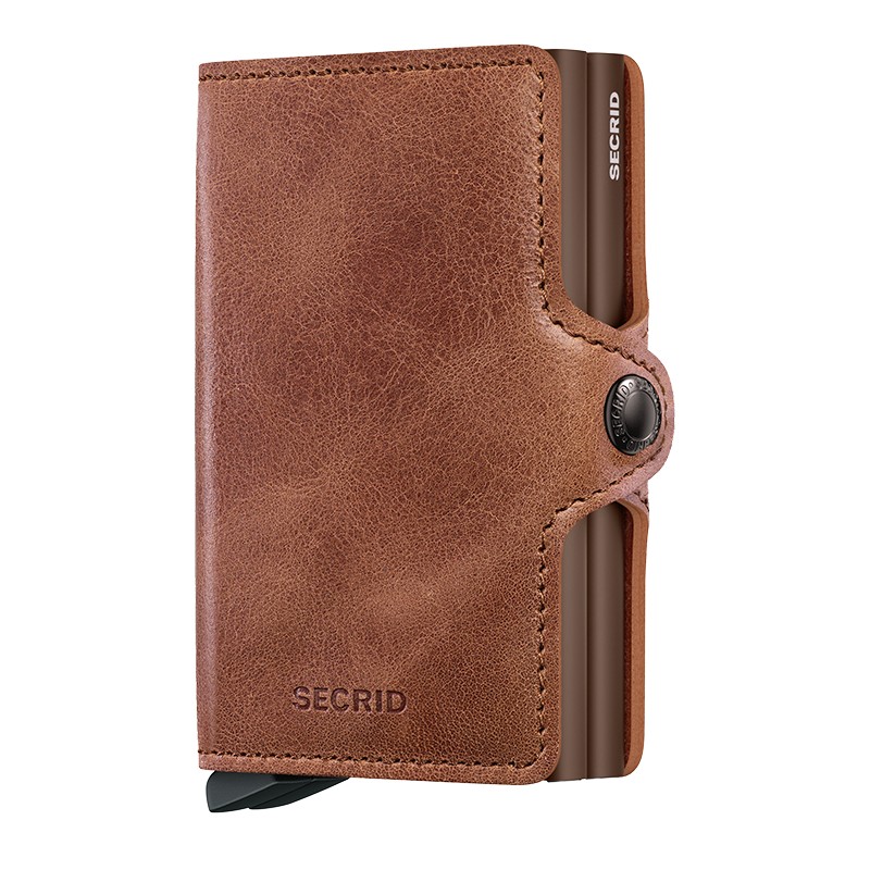 PORTE CARTES TWINWALLET VINTAGE COGNAC & BROWN SECRID