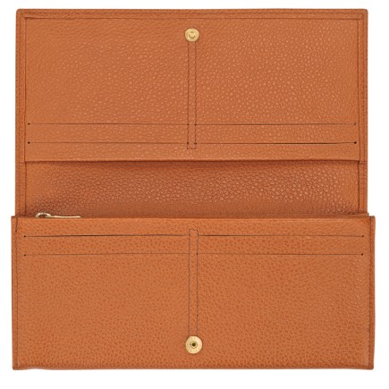 LONGCHAMP LE FOULONNÉ PORTEFEUILLE LONG À RABAT AMBRE