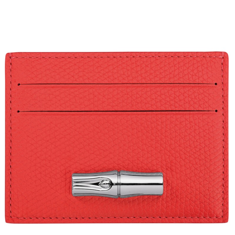 LONGCHAMP ROSEAU PORTE-CARTES VERMILLON